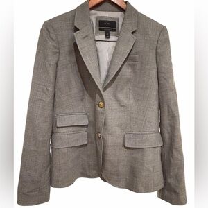 J. Crew Gray Schoolboy style Wool Blazer with Pinstripe Lining size 4